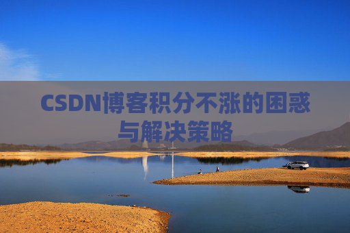 CSDN博客积分不涨的困惑与解决策略
